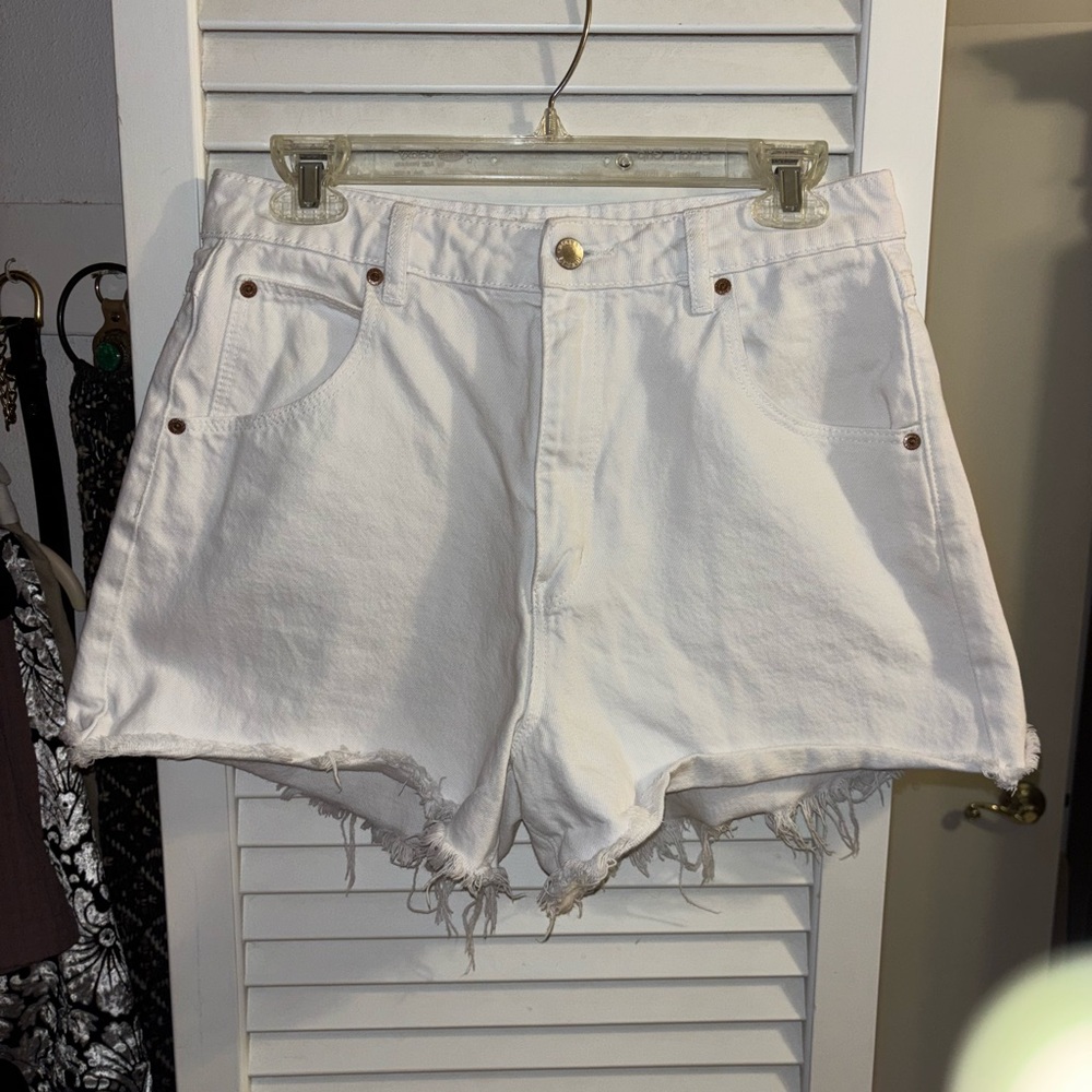 ROLLA'S White Jean Shorts High-Waisted Frayed Hem